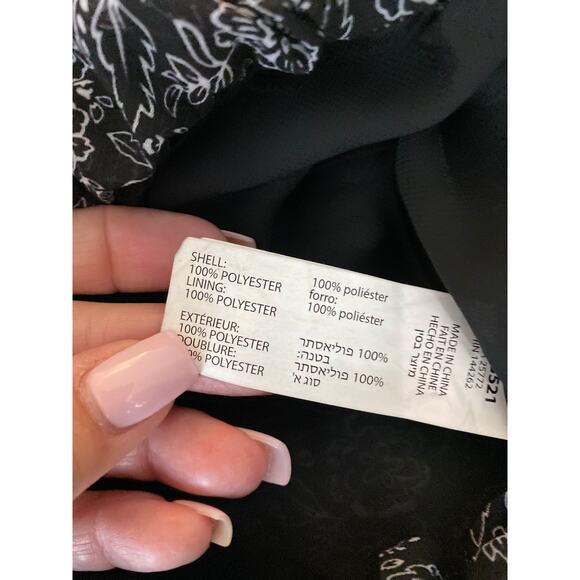 Dex Black Tape Blouse Banded Bottom Floral Blouse - Picture 7 of 9